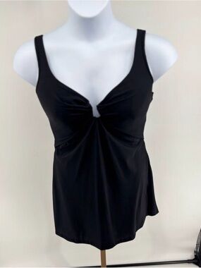 Miraclesuit Black Swimdress One Piece Swimsuit Tummy Control Size 16